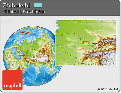 Physical Location Map of Zhibekshi