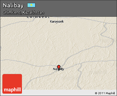 Shaded Relief Panoramic Map of Nalibay