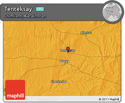 Political 3D Map of Tenteksay