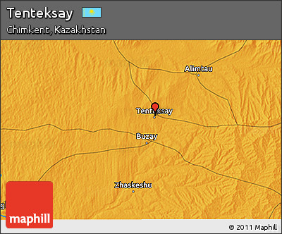 Political 3D Map of Tenteksay