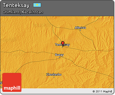 Political 3D Map of Tenteksay