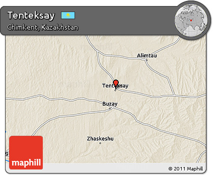 Shaded Relief 3D Map of Tenteksay