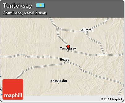 Shaded Relief 3D Map of Tenteksay