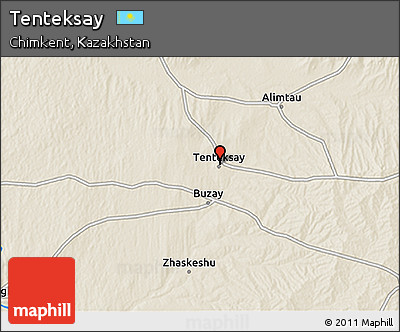 Shaded Relief 3D Map of Tenteksay