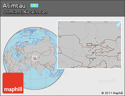 Gray Location Map of Alimtau