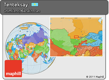 Political Location Map of Tenteksay