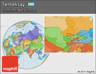 Political Location Map of Tenteksay