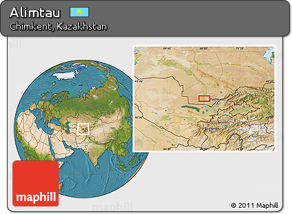 Satellite Location Map of Alimtau