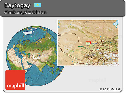 Satellite Location Map of Baytogay
