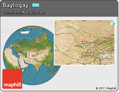 Satellite Location Map of Baytogay