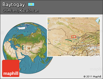 Satellite Location Map of Baytogay
