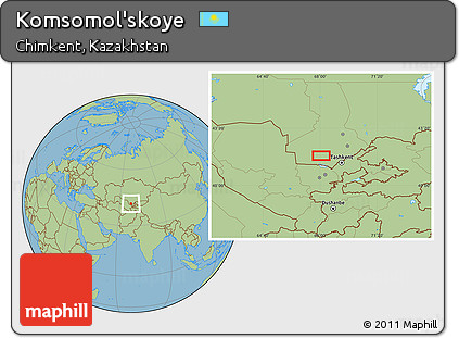Savanna Style Location Map of Komsomol'skoye