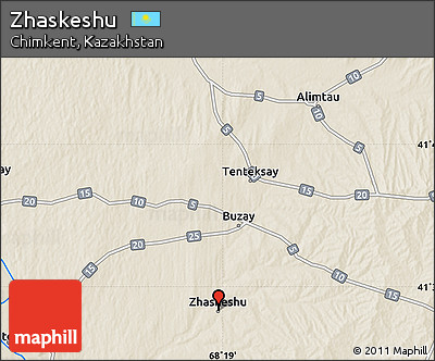 Shaded Relief Map of Zhaskeshu