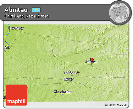 Physical Panoramic Map of Alimtau