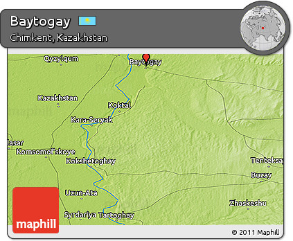 Physical Panoramic Map of Baytogay