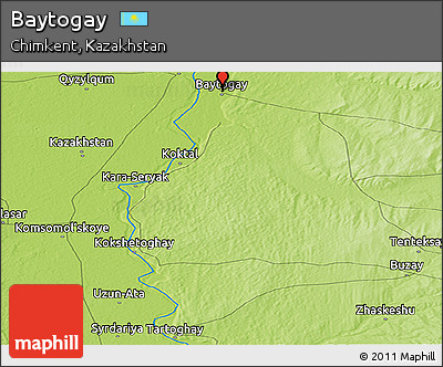 Physical Panoramic Map of Baytogay
