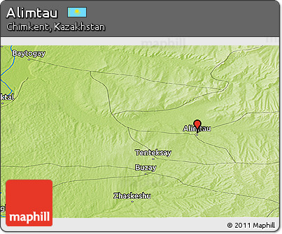 Physical Panoramic Map of Alimtau