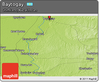 Physical Panoramic Map of Baytogay