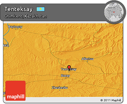 Political Panoramic Map of Tenteksay