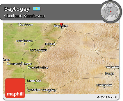 Satellite Panoramic Map of Baytogay
