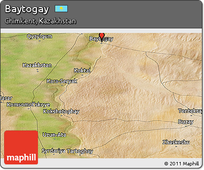 Satellite Panoramic Map of Baytogay