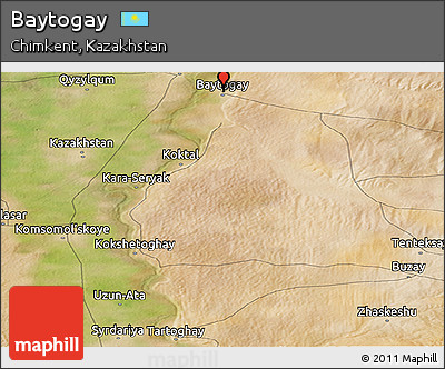 Satellite Panoramic Map of Baytogay