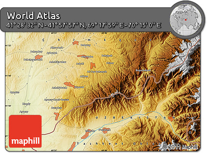Physical Map of the Area around 41° 43' 14" N, 69° 46' 30" E
