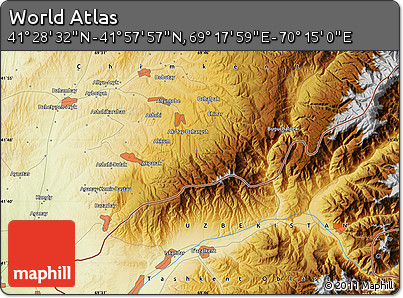 Physical Map of the Area around 41° 43' 14" N, 69° 46' 30" E