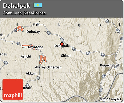 Shaded Relief Map of Dzhalpak