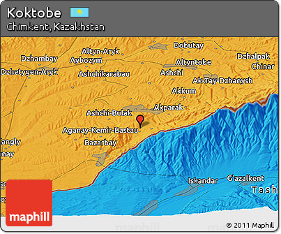 Political Panoramic Map of Koktobe