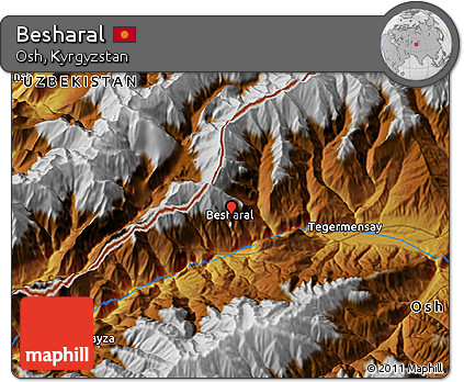 Physical 3D Map of Besharal