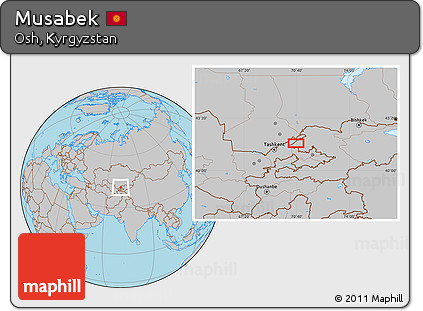 Gray Location Map of Musabek