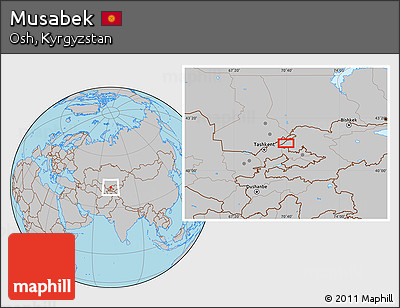 Gray Location Map of Musabek