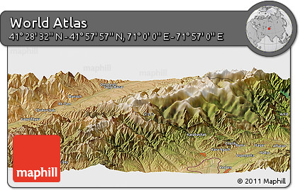Satellite Panoramic Map of the Area around 41° 43' 14" N, 71° 28' 29" E