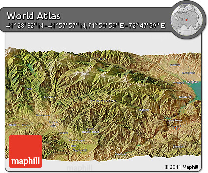 Satellite 3D Map of the Area around 41° 43' 14" N, 72° 19' 29" E