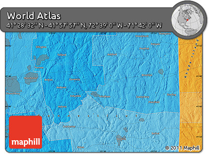 Political Map of the Area around 41° 43' 14" N, 72° 10' 30" W