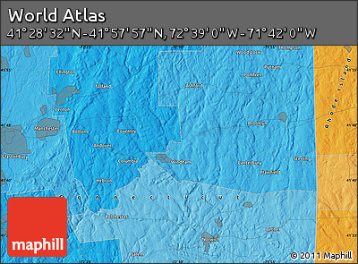 Political Map of the Area around 41° 43' 14" N, 72° 10' 30" W