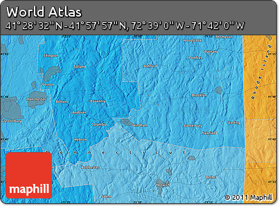 Political Map of the Area around 41° 43' 14" N, 72° 10' 30" W