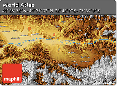 Physical Map of the Area around 41° 43' 14" N, 73° 10' 30" E