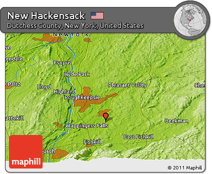 Physical Panoramic Map of New Hackensack
