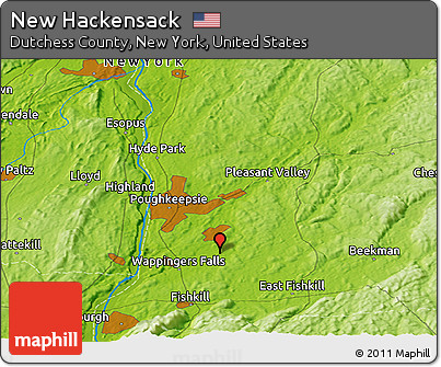Physical Panoramic Map of New Hackensack