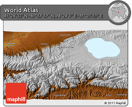 Physical 3D Map of the Area around 41° 43' 14" N, 74° 52' 30" E