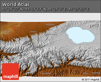 Physical 3D Map of the Area around 41° 43' 14" N, 74° 52' 30" E