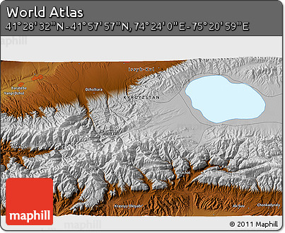Physical 3D Map of the Area around 41° 43' 14" N, 74° 52' 30" E