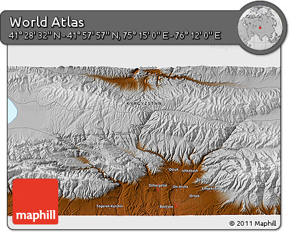Physical 3D Map of the Area around 41° 43' 14" N, 75° 43' 29" E