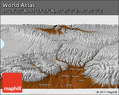 Physical 3D Map of the Area around 41° 43' 14" N, 75° 43' 29" E