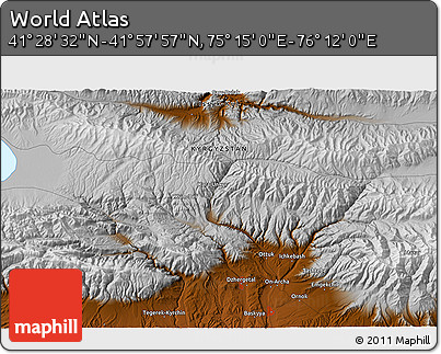 Physical 3D Map of the Area around 41° 43' 14" N, 75° 43' 29" E