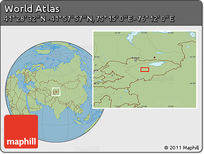 Savanna Style Location Map of the Area around 41° 43' 14" N, 75° 43' 29" E