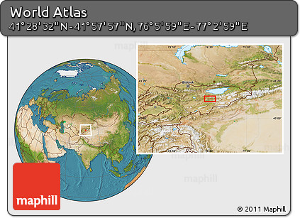 Satellite Location Map of the Area around 41° 43' 14" N, 76° 34' 29" E