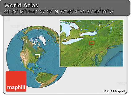 Satellite Location Map of the Area around 41° 43' 14" N, 77° 16' 30" W
